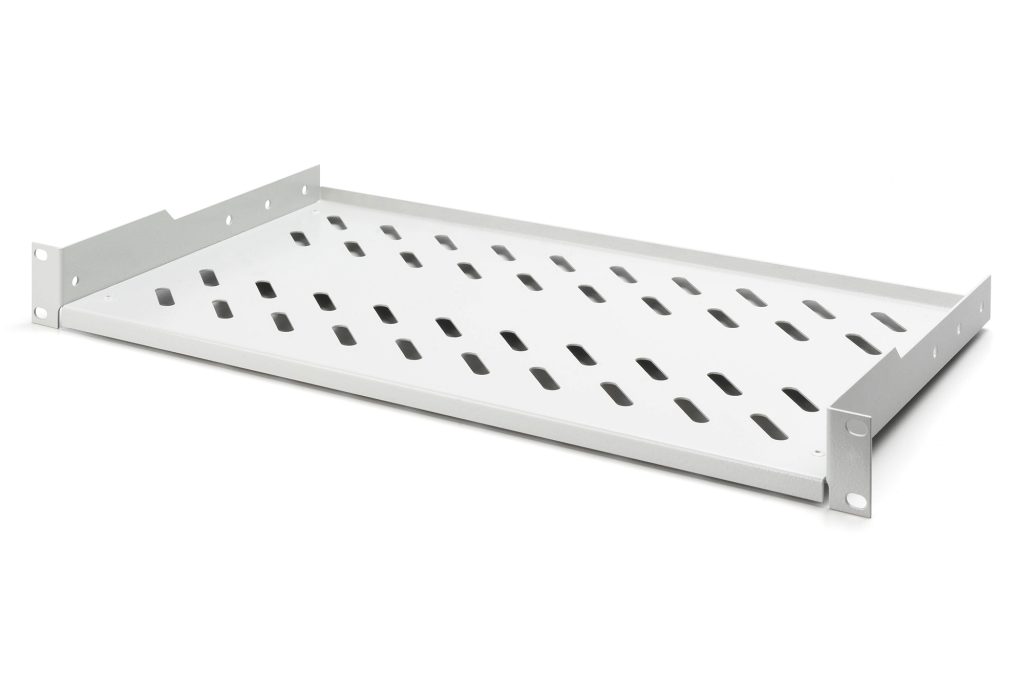 1U Rack Mount Shelf Depth=200mm. 2 Point Connection, Load Capacity=20kg.