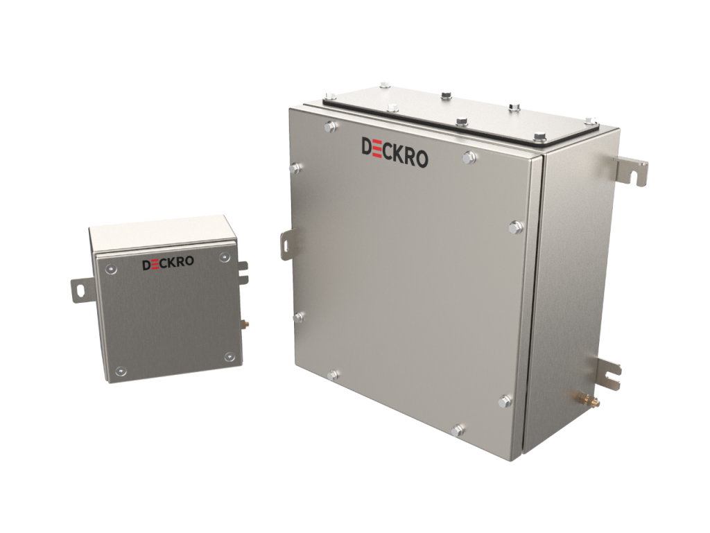 EX Series, IP66, Stainless Steel AISI316L- Ex-Proof Enclosures, Solid Front Panel with Mounting Plate, Scotch-Brite Brushed 120x120x80mm