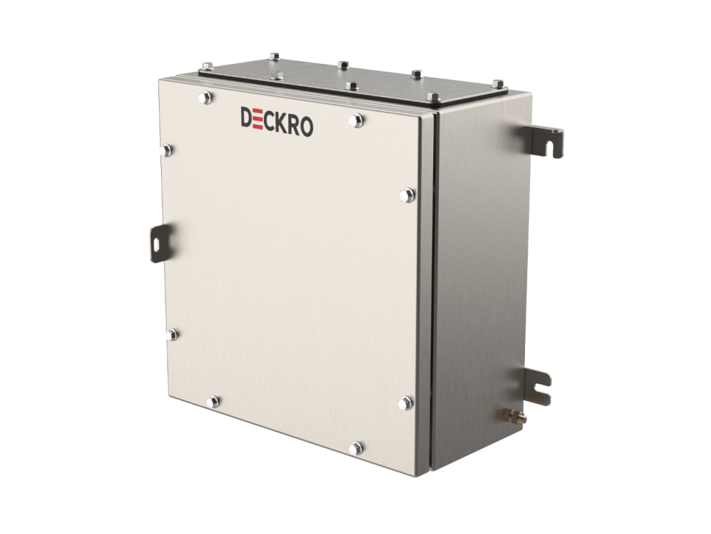 EX Series, IP66, Stainless Steel AISI316L- Ex-Proof Enclosures, Solid Front Panel with Mounting Plate, Scotch-Brite Brushed 150x150x90mm